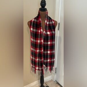 Plaid Red and Black Women's Scarf